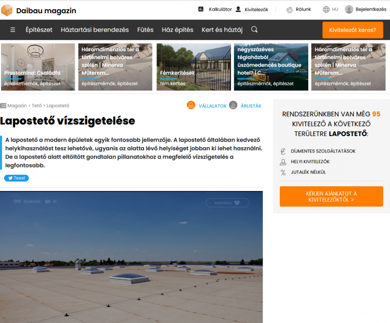 lapostetok vizszigetelese